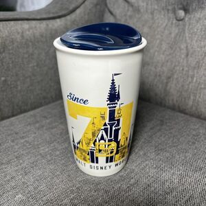 Disney Parks Ceramic Tumbler w/ Lid Walt Disney World 71 Cinderella Castle Mug
